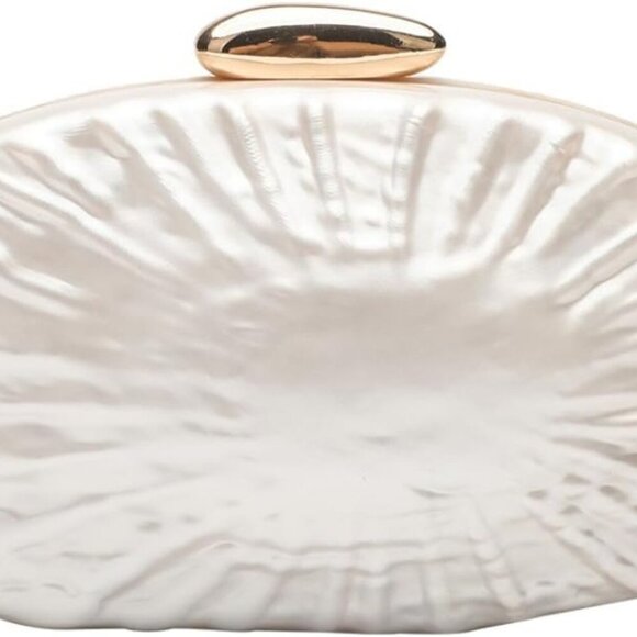 Elegant Shell-Shaped Acrylic Evening Clutch Bag for Weddings & Parties - Picture 1 of 6